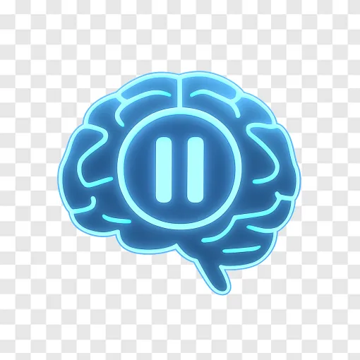 AI Technology Pause Concept PNG Transparent Image