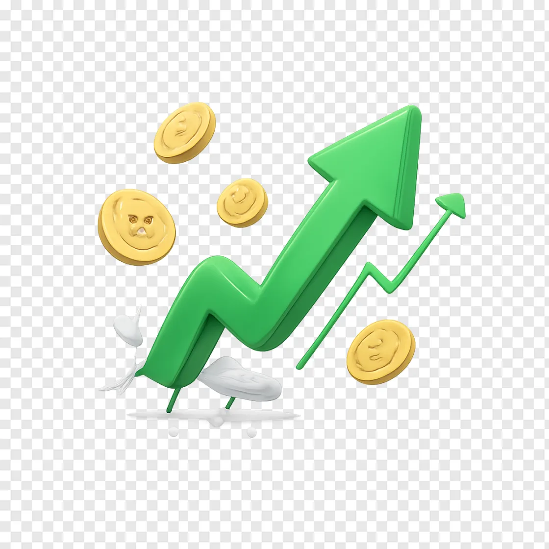 Stock Market Upward Arrow PNG Transparent Background
