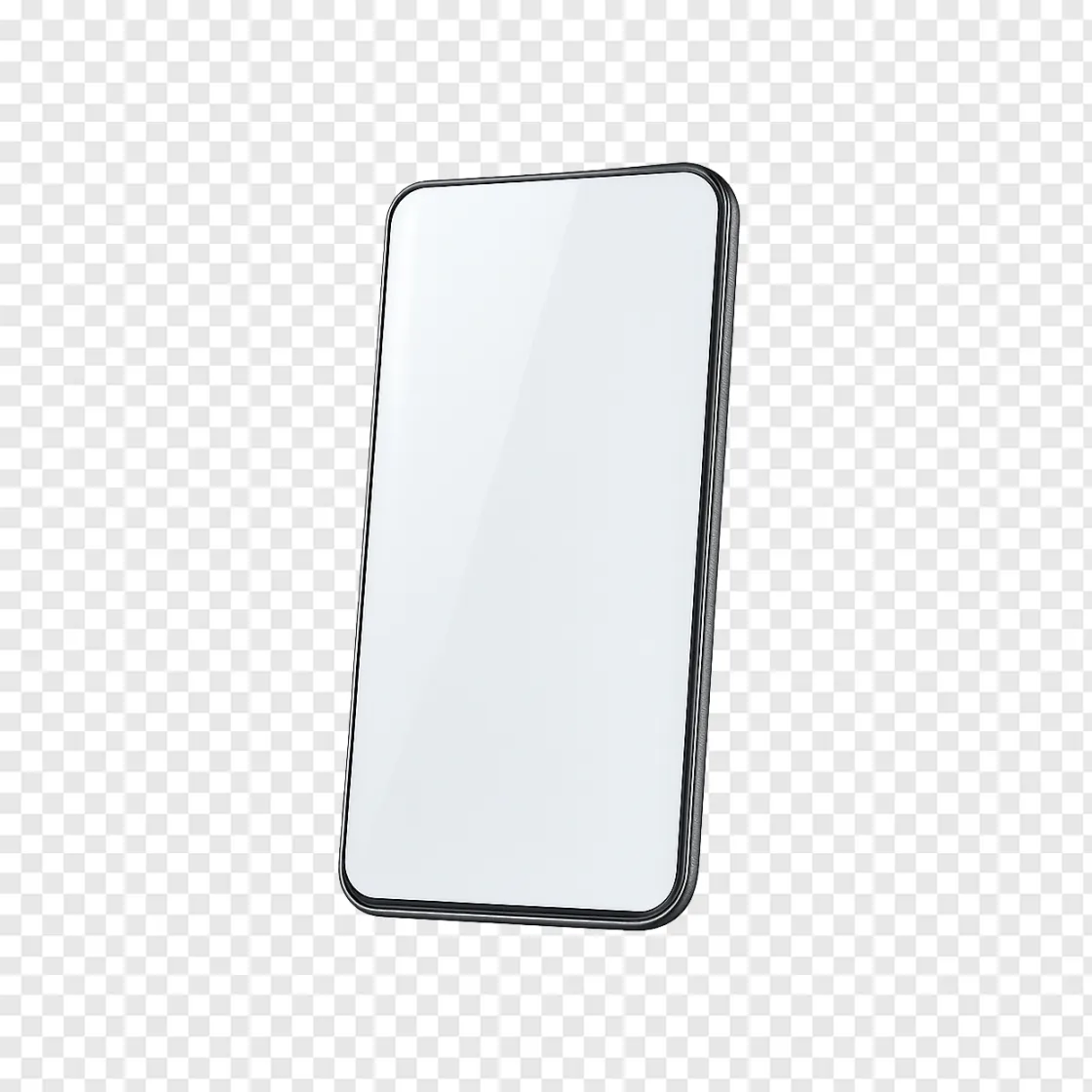 Futuristic Bezel-Less Smartphone PNG For Tech Designs