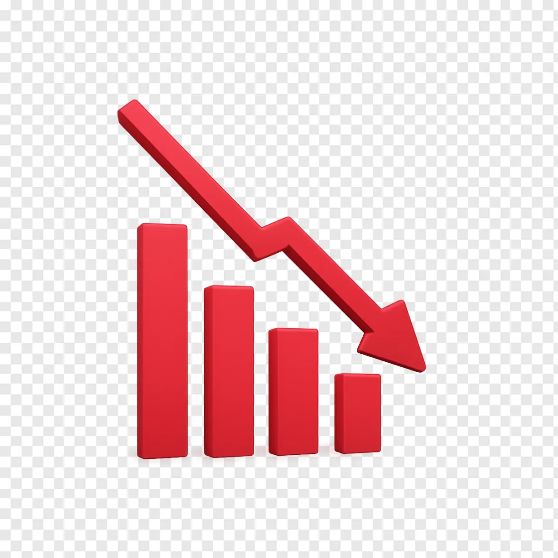 Stock Market Downward Arrow PNG Icon