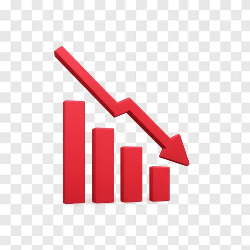 Stock Market Downward Arrow PNG Icon