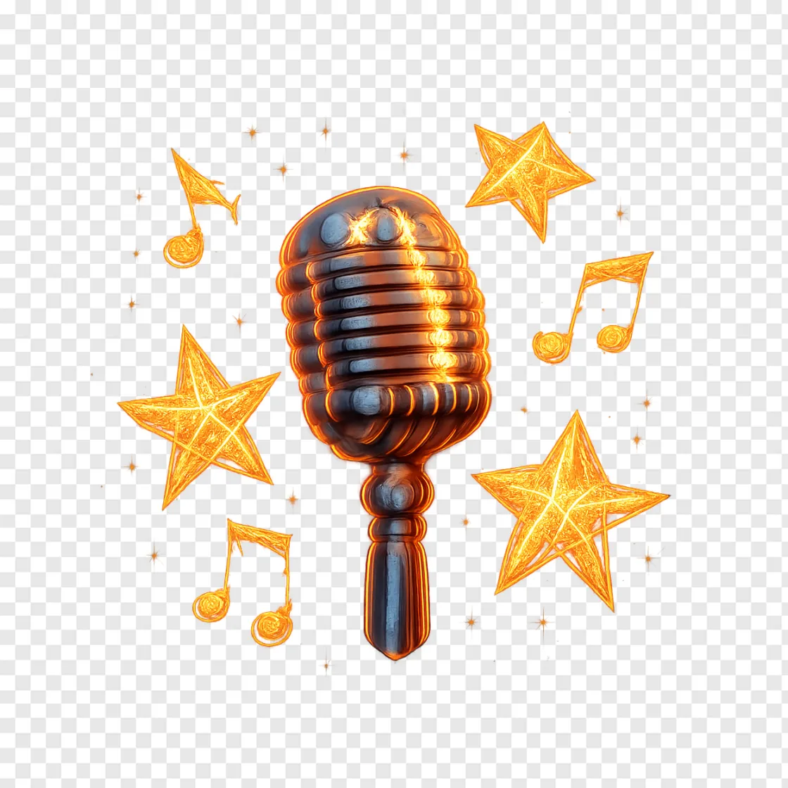 Sparkling Concert Microphone PNG For Music Lovers