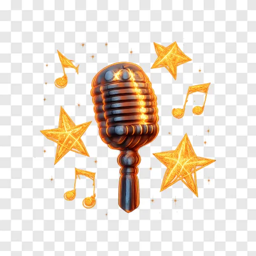 Sparkling Concert Microphone PNG For Music Lovers