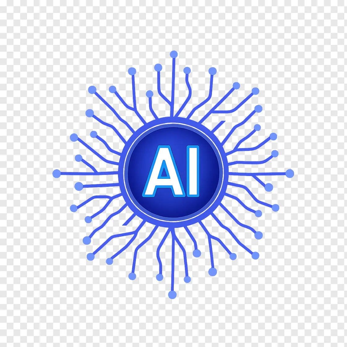 Futuristic AI Agent Core PNG Transparent Image