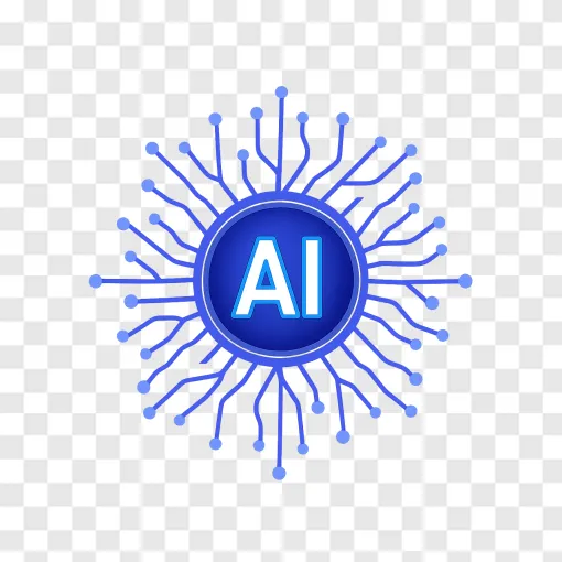 Futuristic AI Agent Core PNG Transparent Image