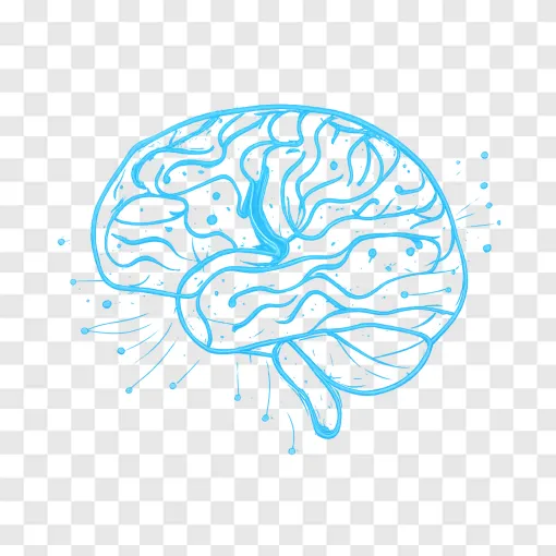 Futuristic AI Neural Network PNG Transparent Image
