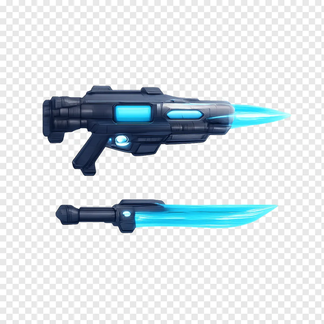 Sci-Fi Plasma Rifle Gaming Weapon PNG