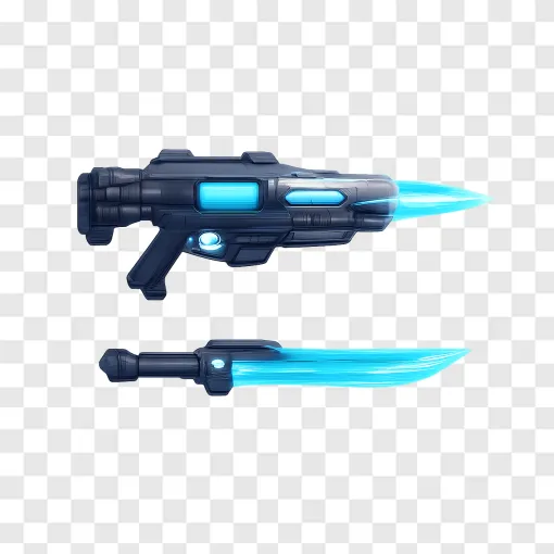 Sci-Fi Plasma Rifle Gaming Weapon PNG
