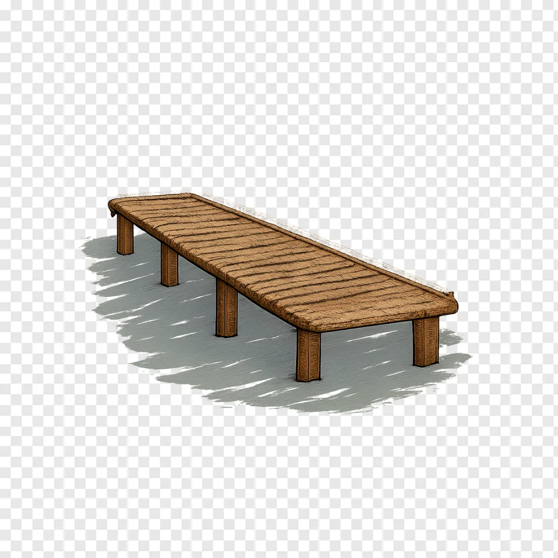 Retro Wooden Dock PNG Vector Art