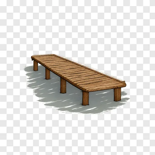 Retro Wooden Dock PNG Vector Art
