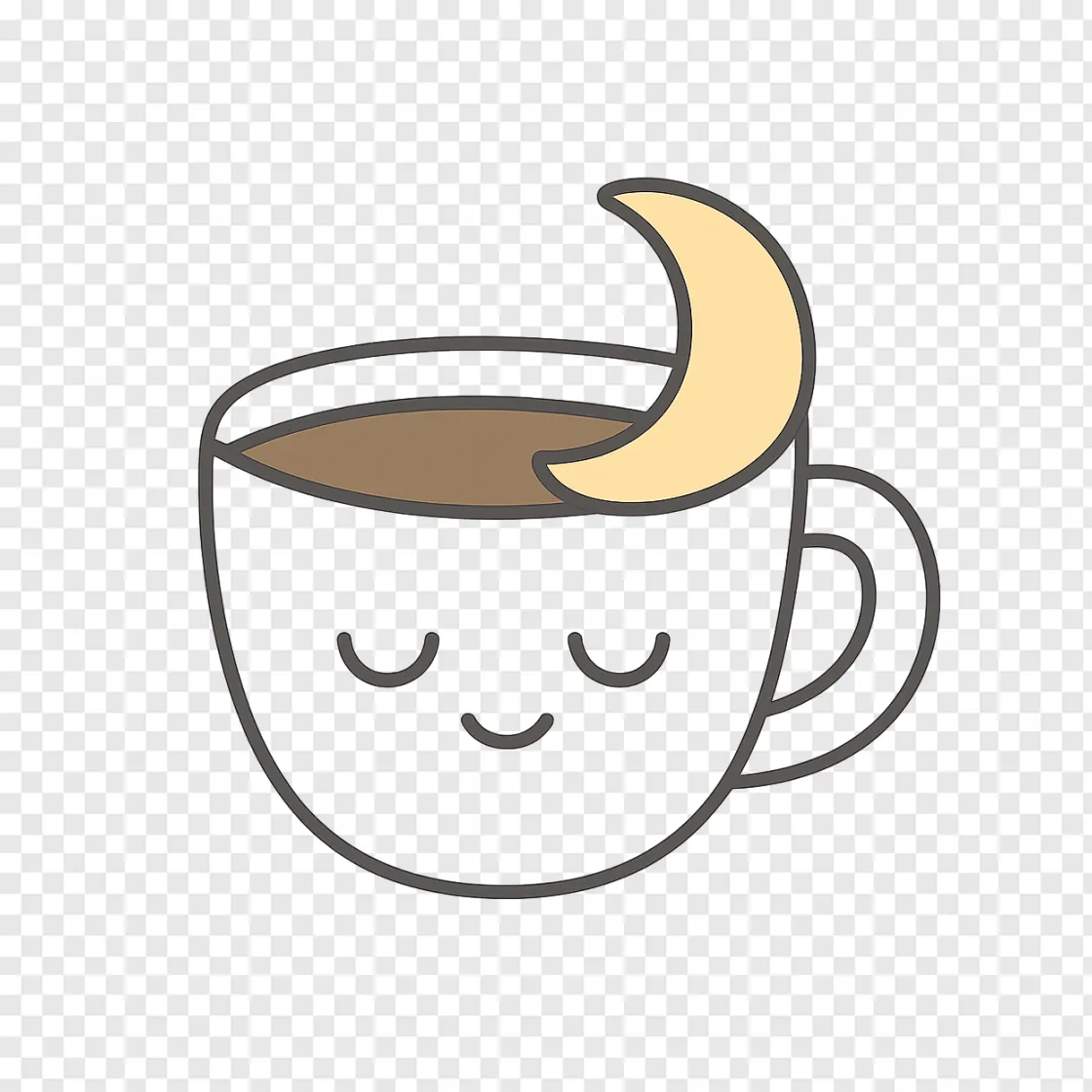 Sleep And Coffee PNG: Cute Decaf Cup Graphic