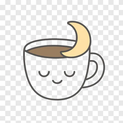 Sleep And Coffee PNG: Cute Decaf Cup Graphic