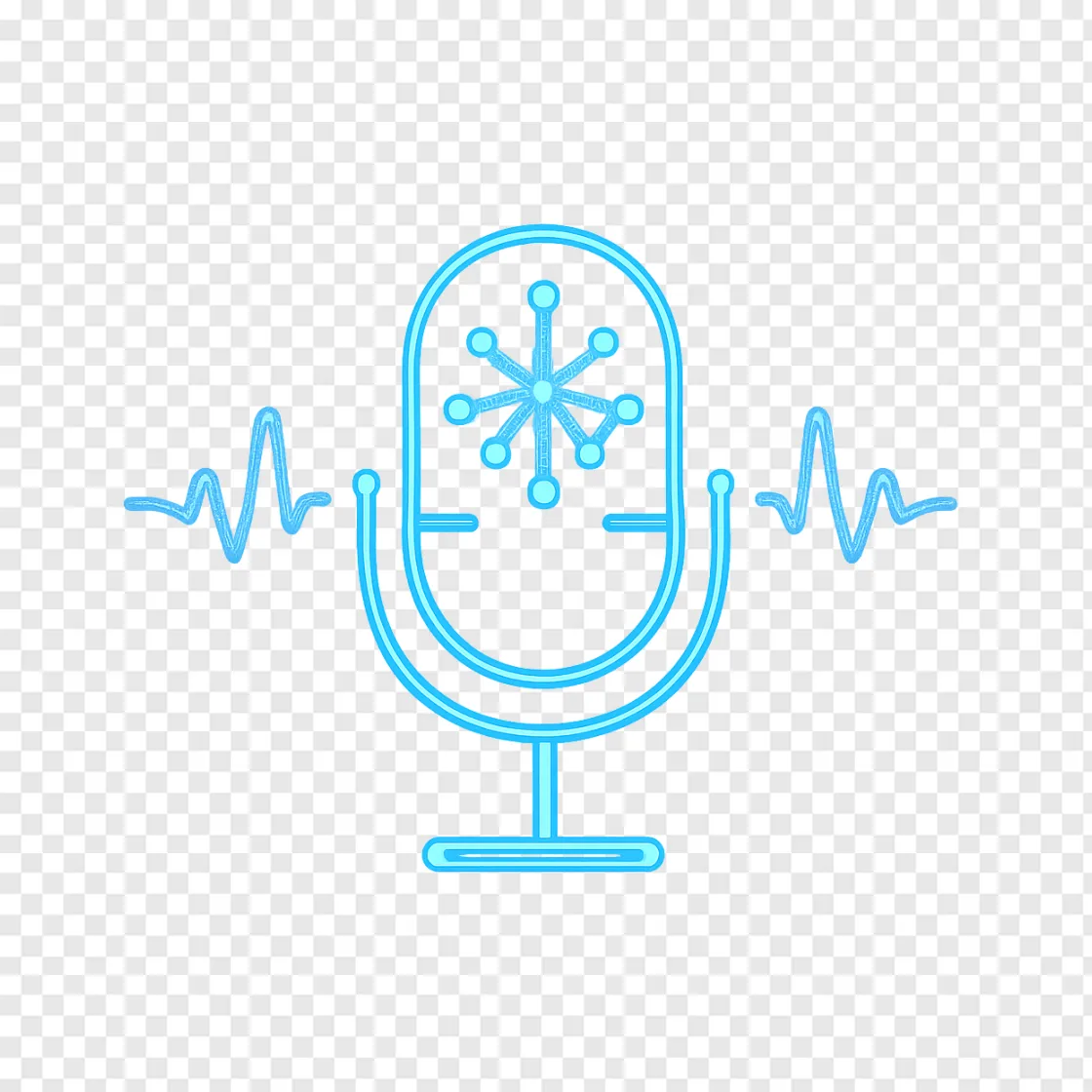 AI Voice Agent PNG: Futuristic Microphone Graphic