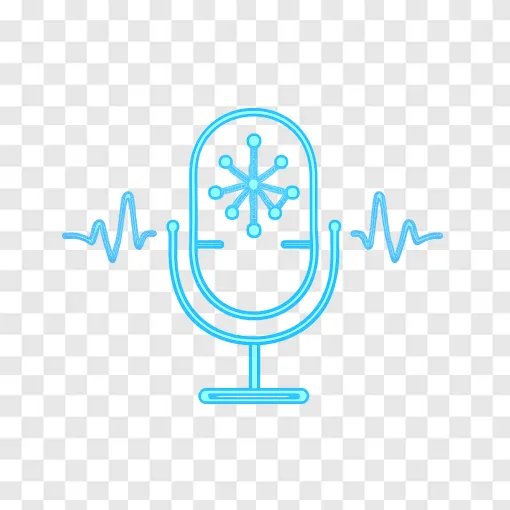 AI Voice Agent PNG: Futuristic Microphone Graphic