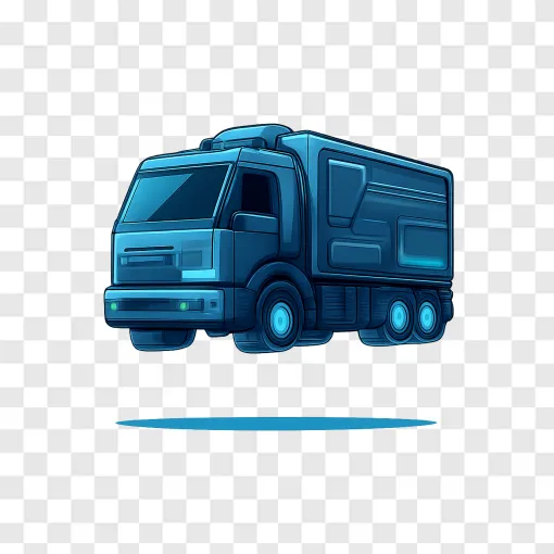 Sci-Fi Transport Truck PNG Transparent Background
