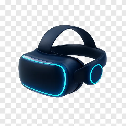 Futuristic VR Headset PNG Transparent Background