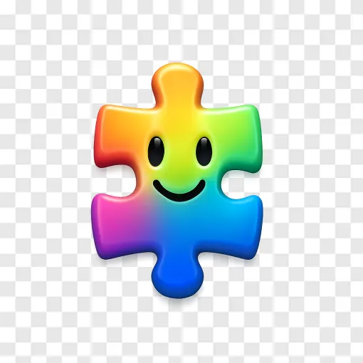 Colorful Puzzle Piece PNG Transparent Background
