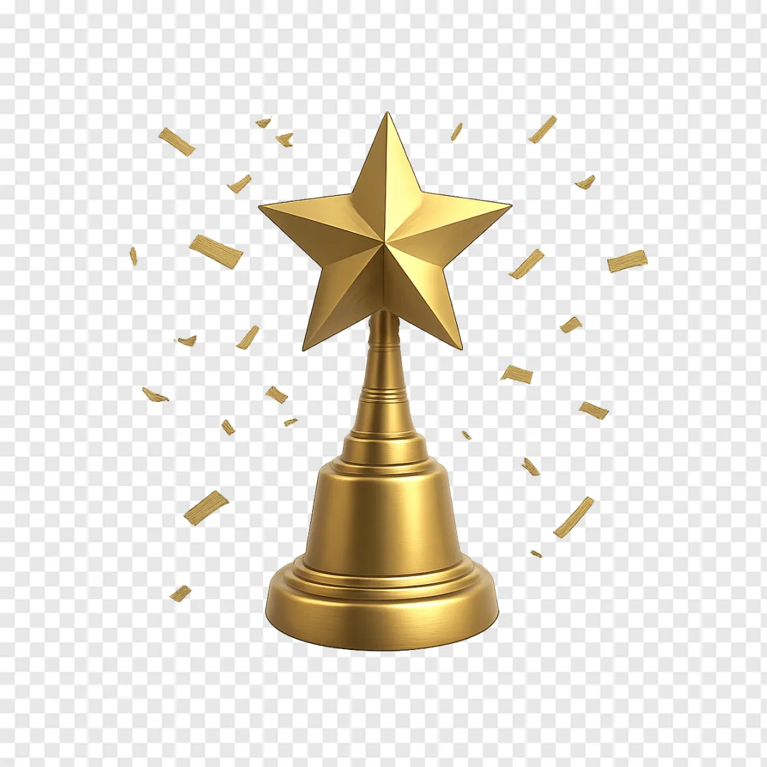 Golden Talent Show Trophy PNG Transparent Image