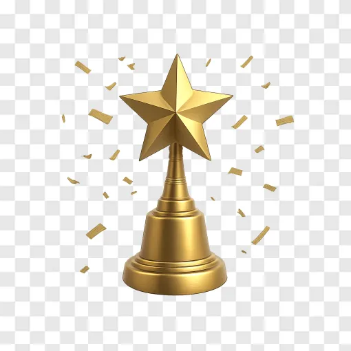 Golden Talent Show Trophy PNG Transparent Image
