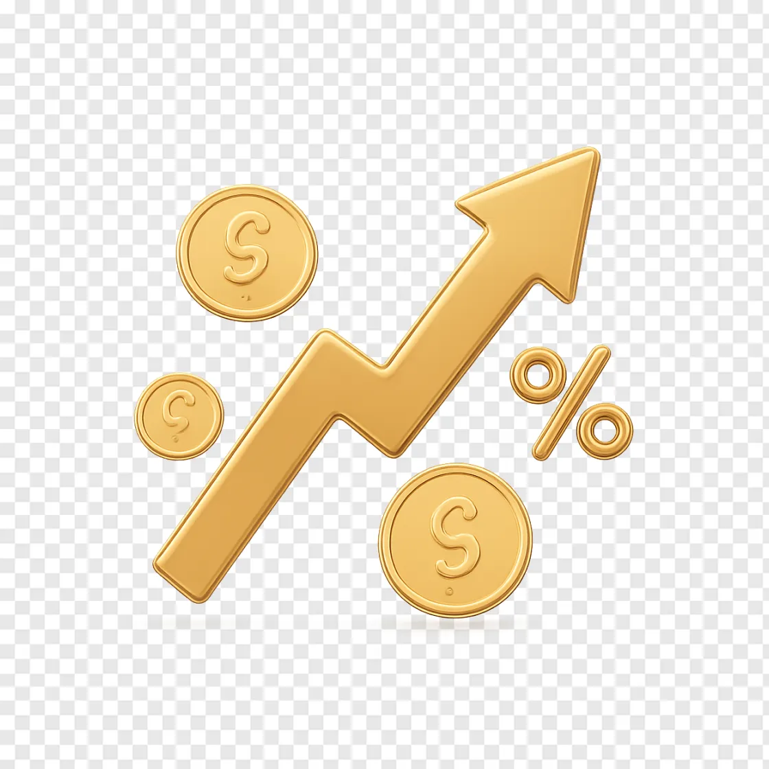 Financial Growth And Bond Yields PNG Icon For Presentations