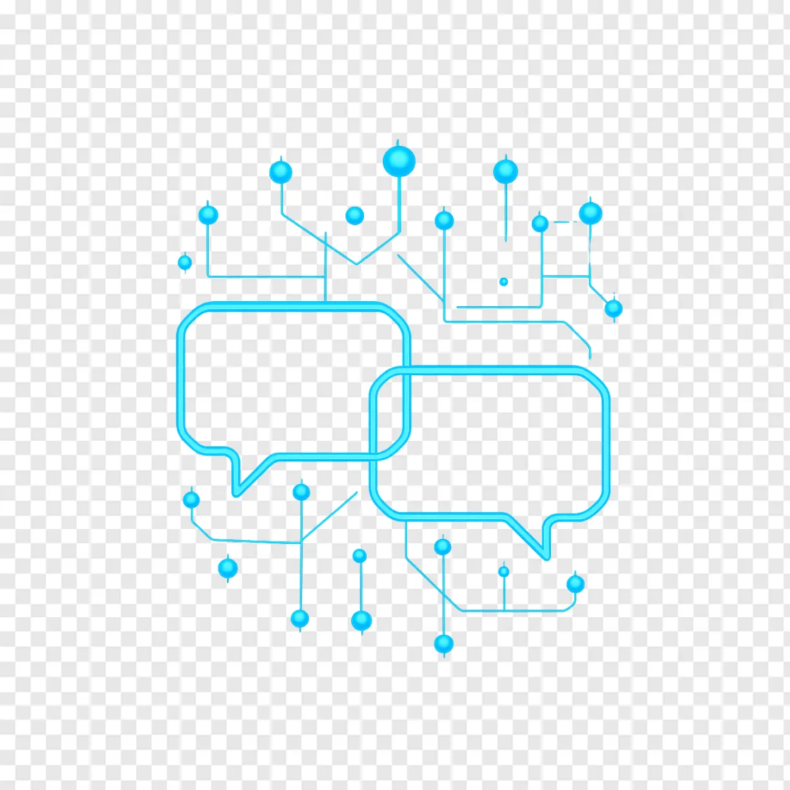 AI Interaction PNG: Futuristic Chat Bubbles Concept