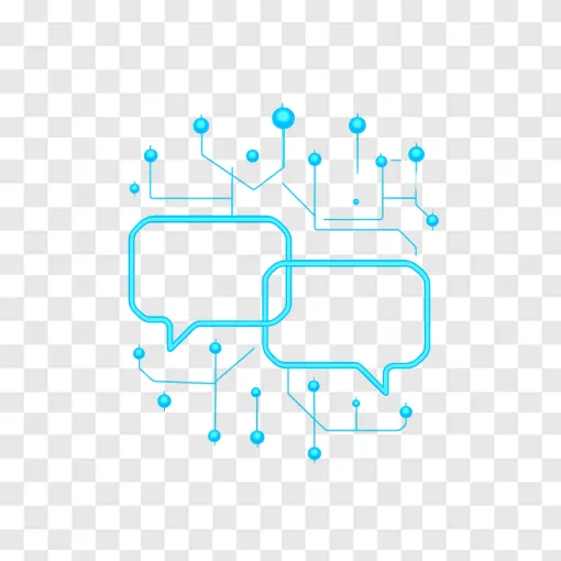 AI Interaction PNG: Futuristic Chat Bubbles Concept