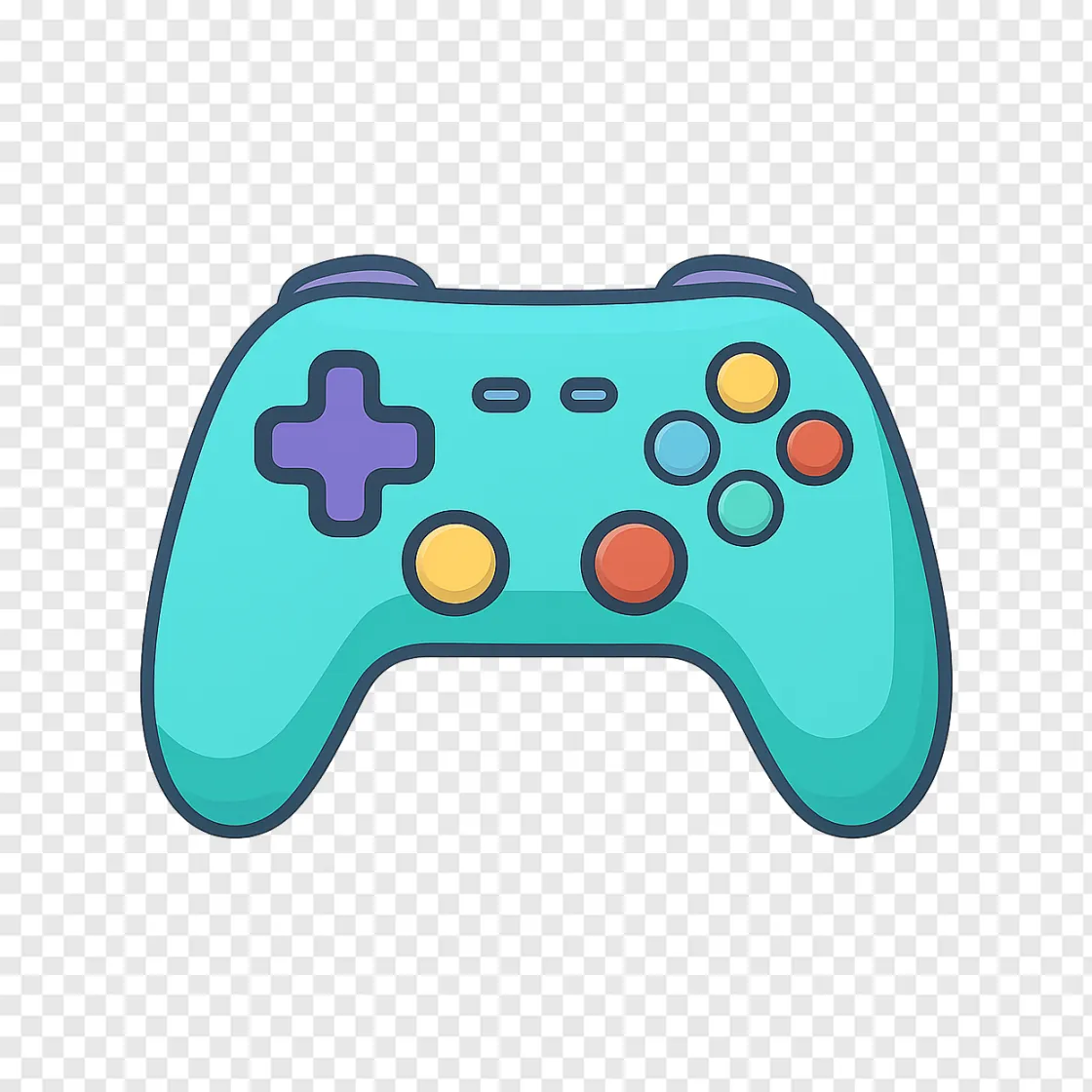 Cute Video Game Controller PNG Transparent Background