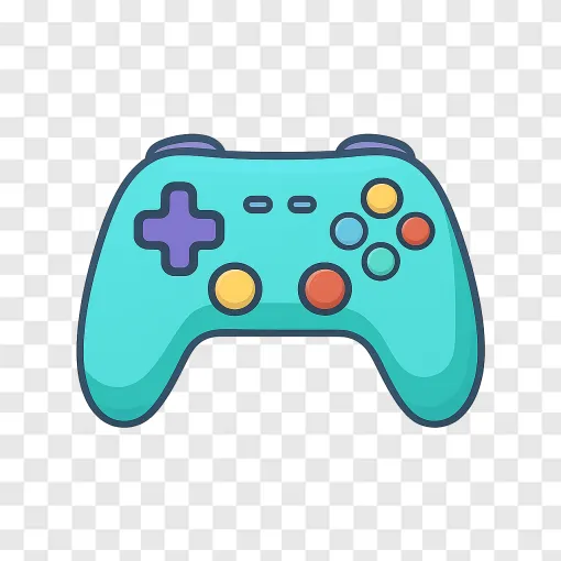 Cute Video Game Controller PNG Transparent Background