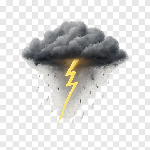Storm Cloud With Lightning PNG Transparent Image