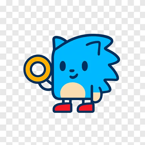 Blue Hedgehog Gamer Character PNG