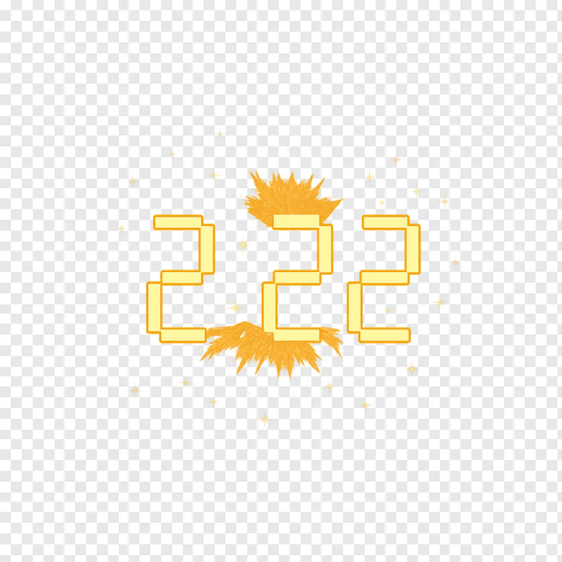 2:22 Angel Number Glowing Digital Time PNG