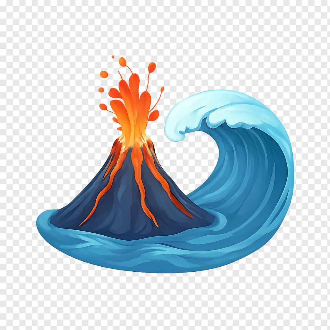Underwater Volcano Eruption PNG Transparent Image