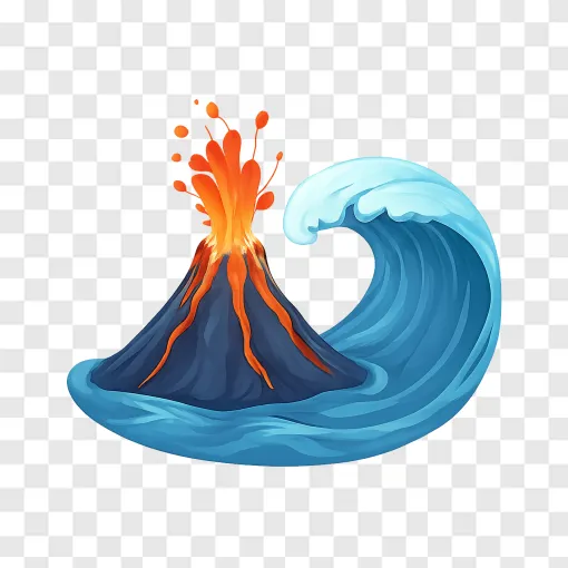 Underwater Volcano Eruption PNG Transparent Image