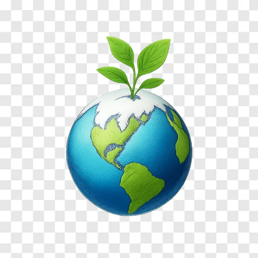 Climate Action Globe PNG Transparent Image
