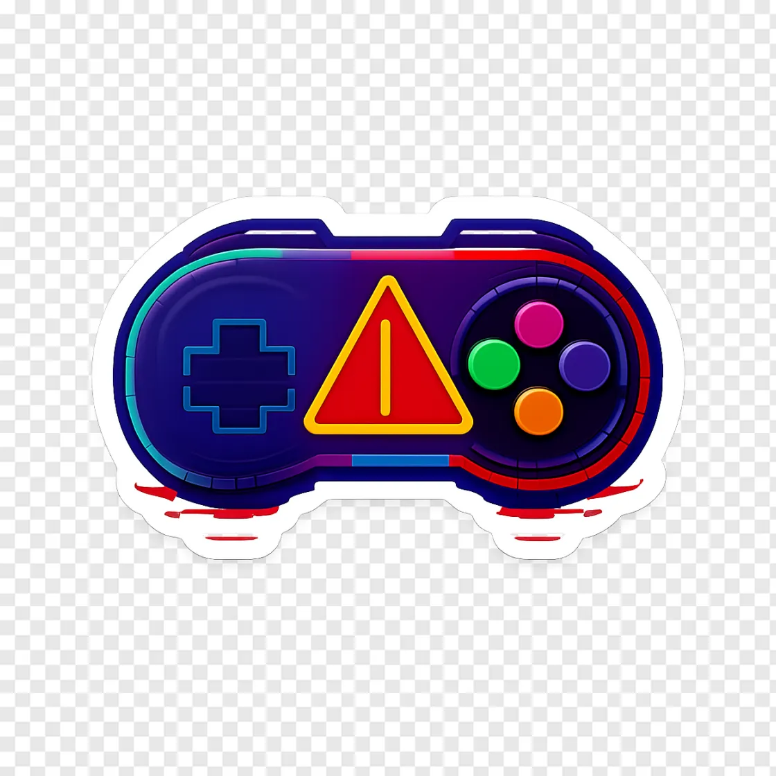 Retro Video Game Controller PNG Transparent Background