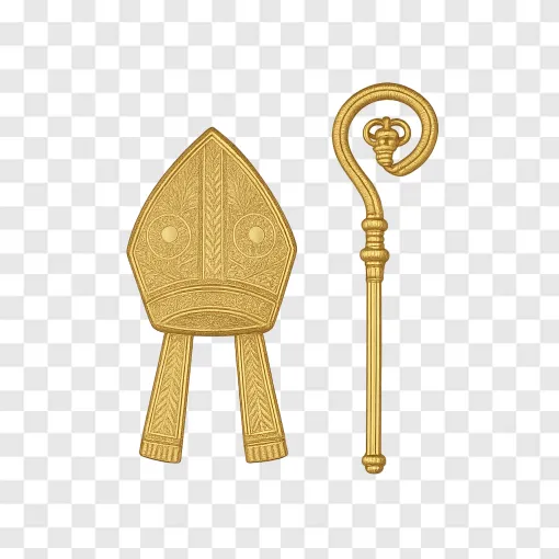 Bishop Mitre And Crosier PNG Transparent Image
