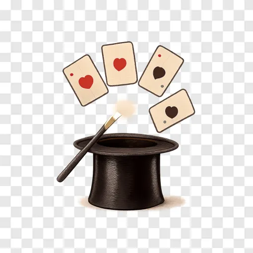 Magic Top Hat And Wand PNG