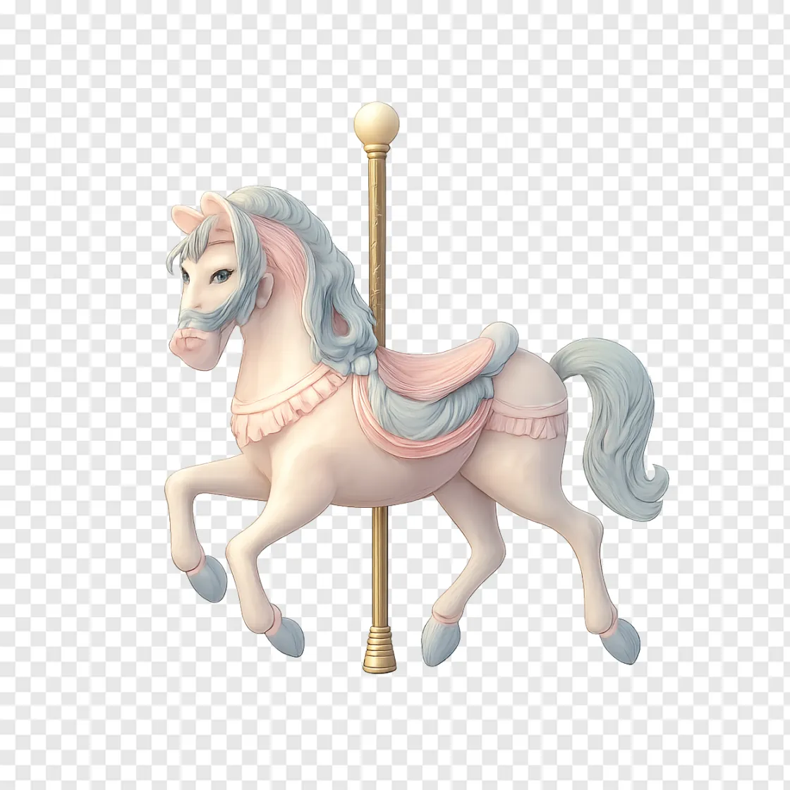 Magical Carousel Horse PNG Transparent Background