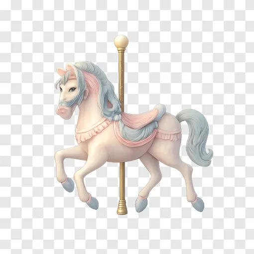 Magical Carousel Horse PNG Transparent Background