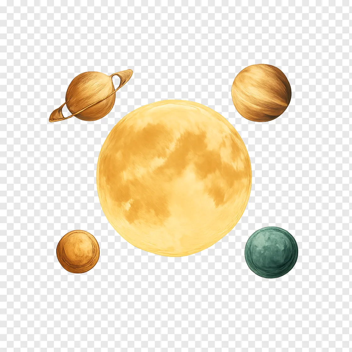 Harvest Moon And Planets Transparent PNG