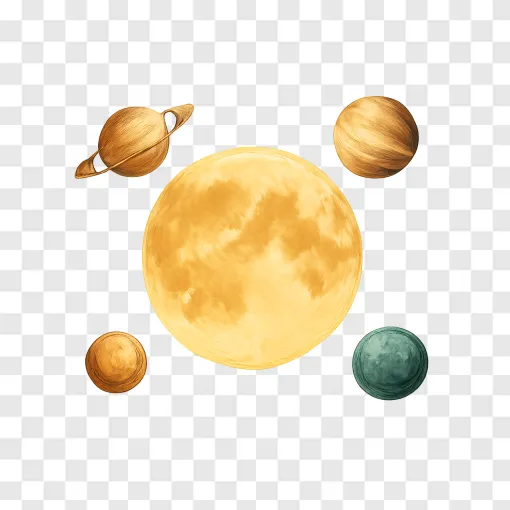 Harvest Moon And Planets Transparent PNG