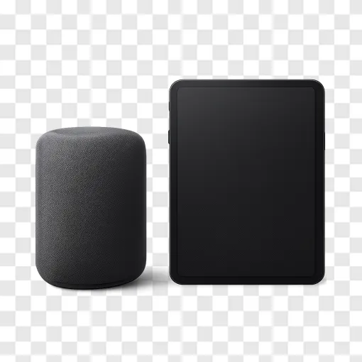 Modern Smart Speaker And Tech Gadgets PNG
