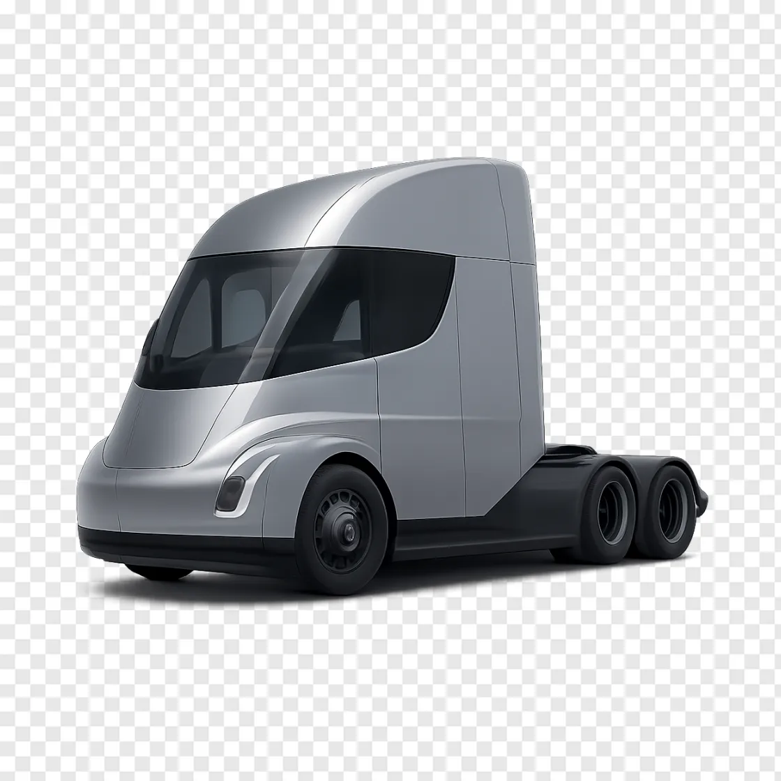 Electric Semi Truck PNG Image For Transportation Design