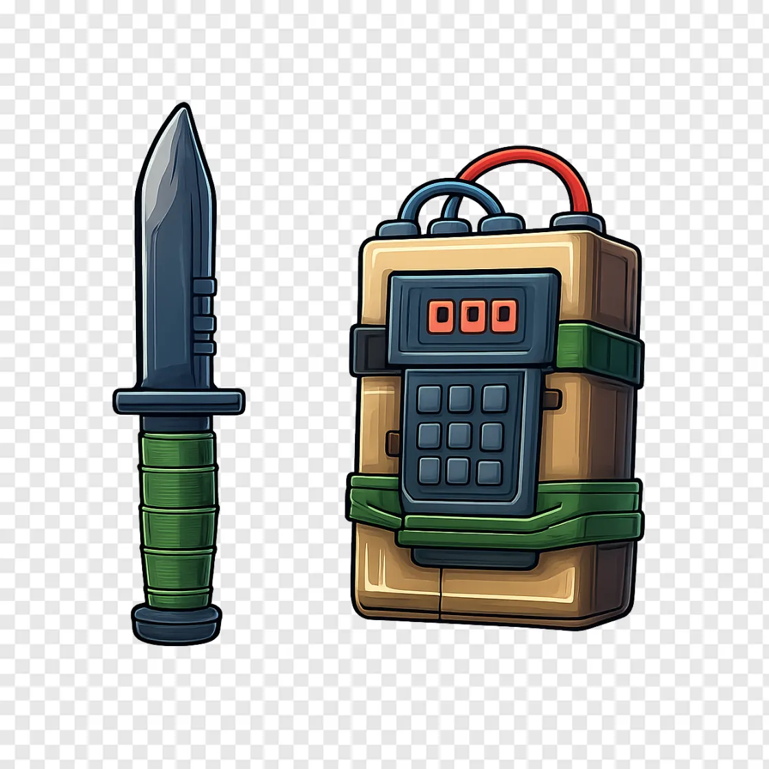 Counter Strike Tactical Knife And Bomb PNG