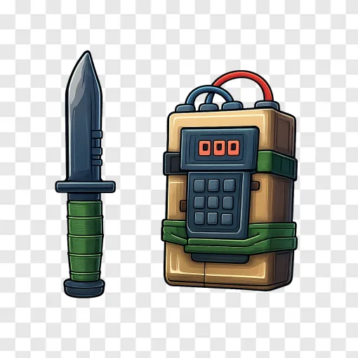 Counter Strike Tactical Knife And Bomb PNG