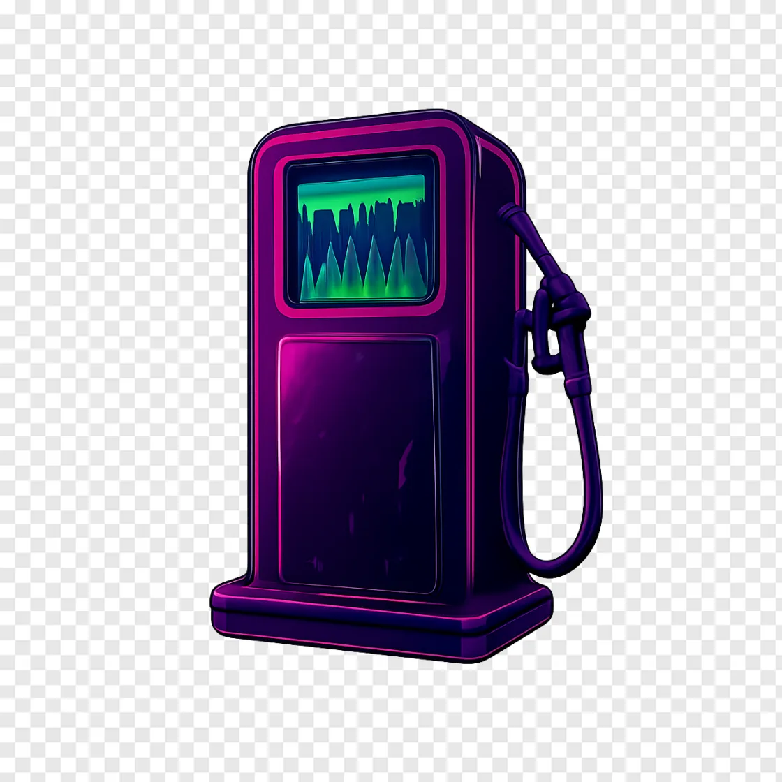 Spooky Gas Station Fuel Pump PNG Transparent Image