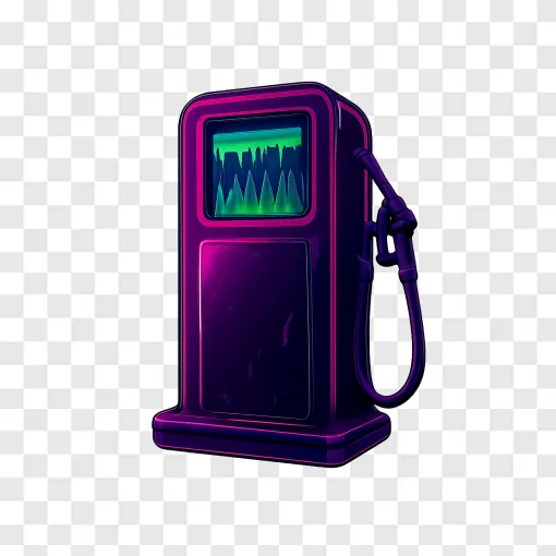 Spooky Gas Station Fuel Pump PNG Transparent Image