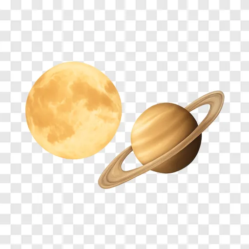 Harvest Moon And Saturn PNG Transparent Image