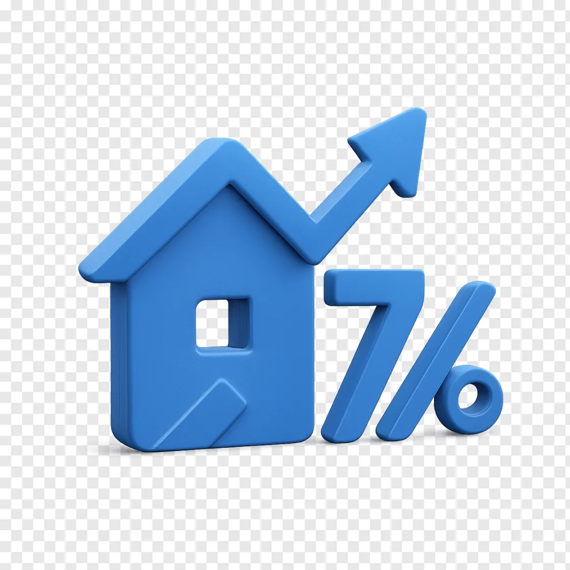 Mortgage Rates 7 Percent Symbol PNG Graphic