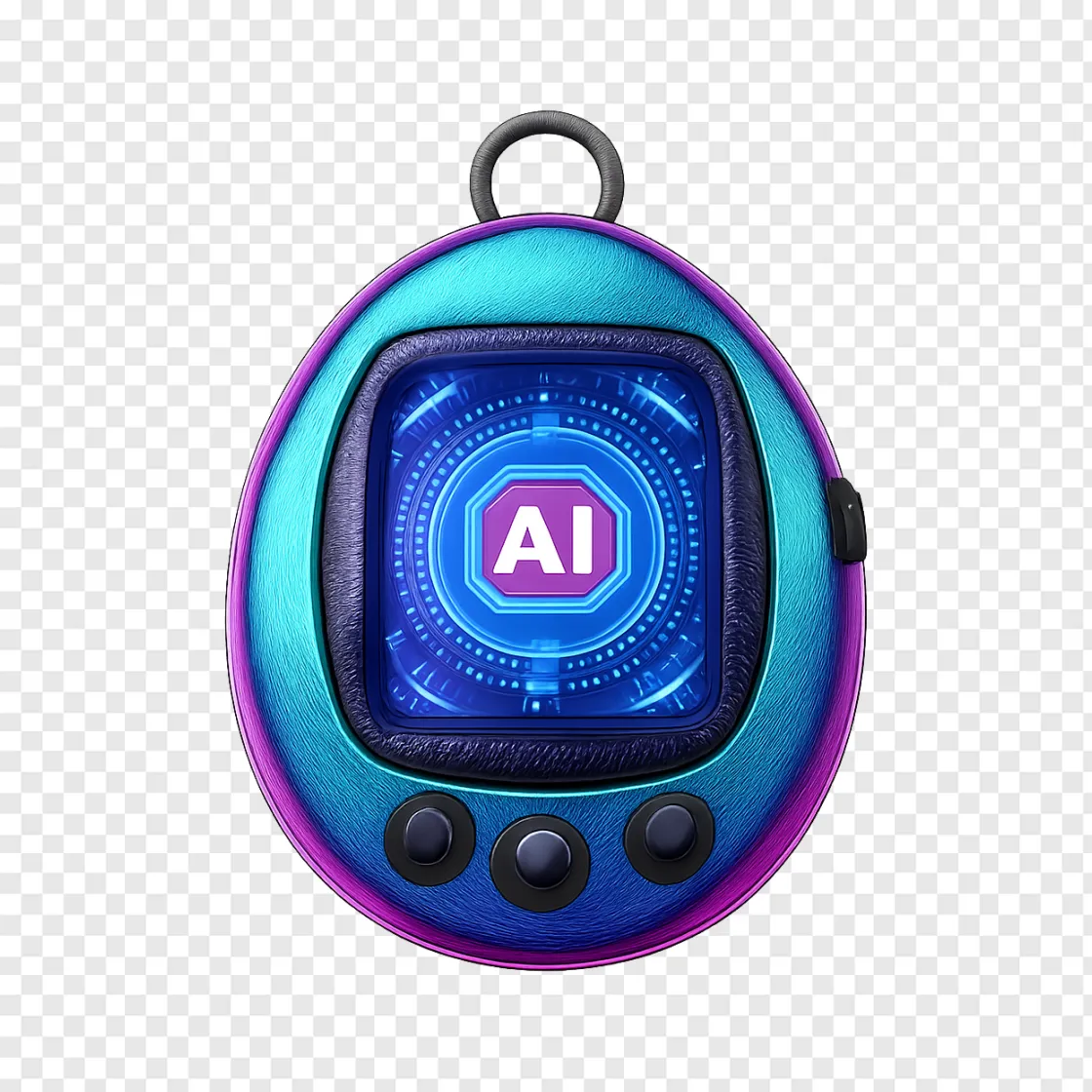 Retro AI Wearable Device PNG Image With Transparent Background